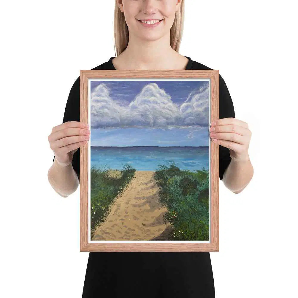 Framed Print - Edge of Calm - Coastal Pathway Seascape - Eman's Gallery