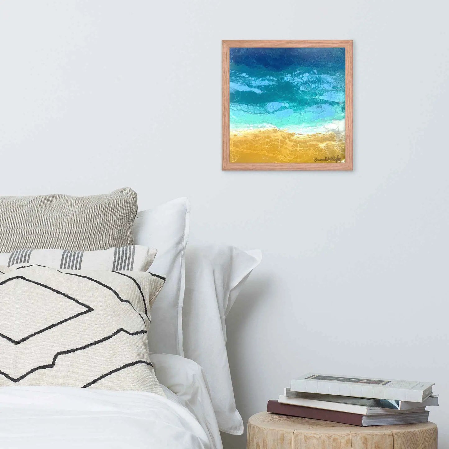 Framed Print - Mystic Sea - Fluid Abstract Ocean Gold Art
