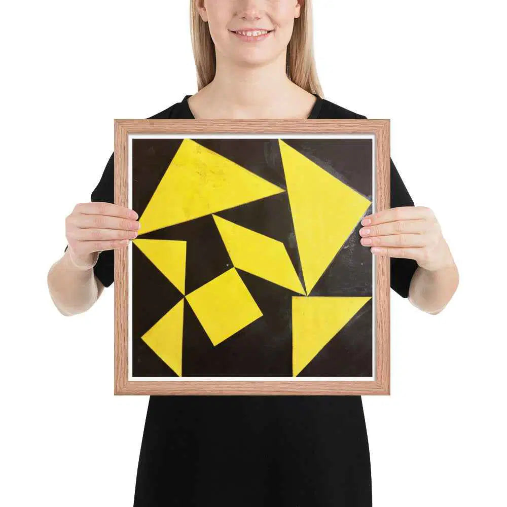Framed Print - Golden Fracture - Geometric Minimalist