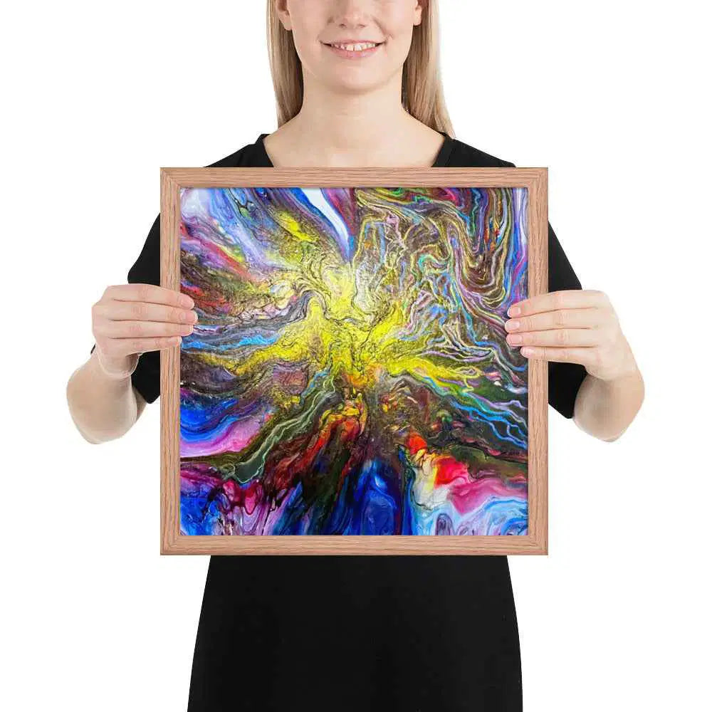 Framed Print - In The Beginning - Cosmic Gold Explosion