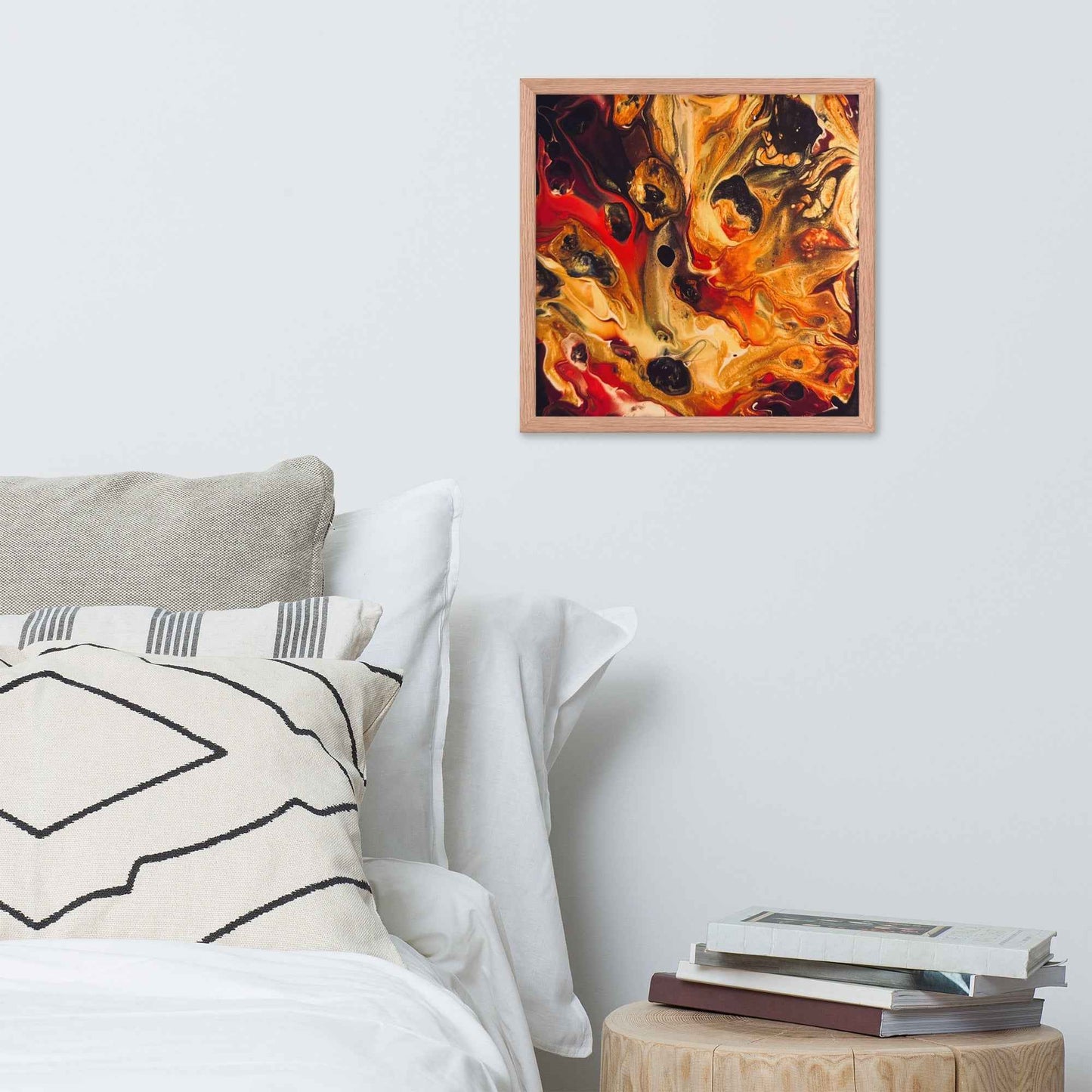 Framed Print - Laheeb (flame) - Fluid Red Black Fire