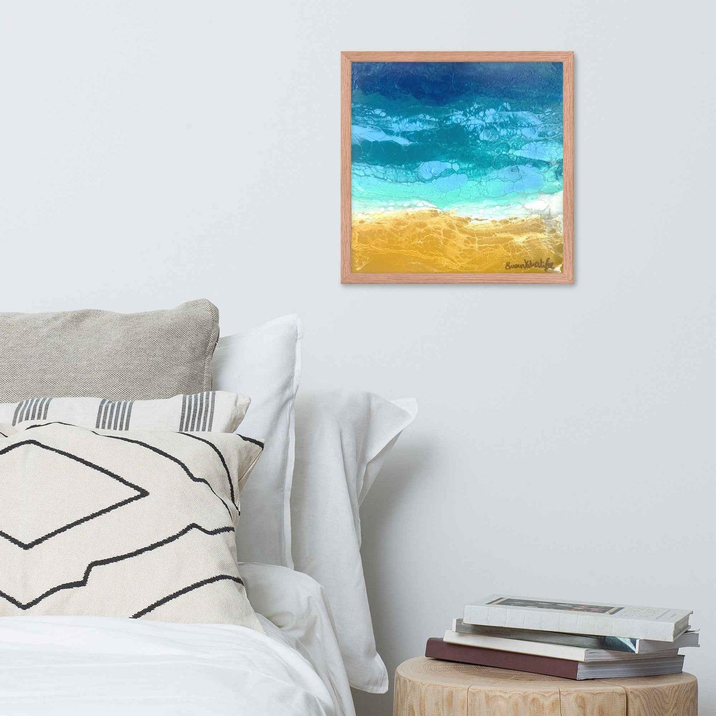 Framed Print - Mystic Sea - Fluid Abstract Ocean Gold Art