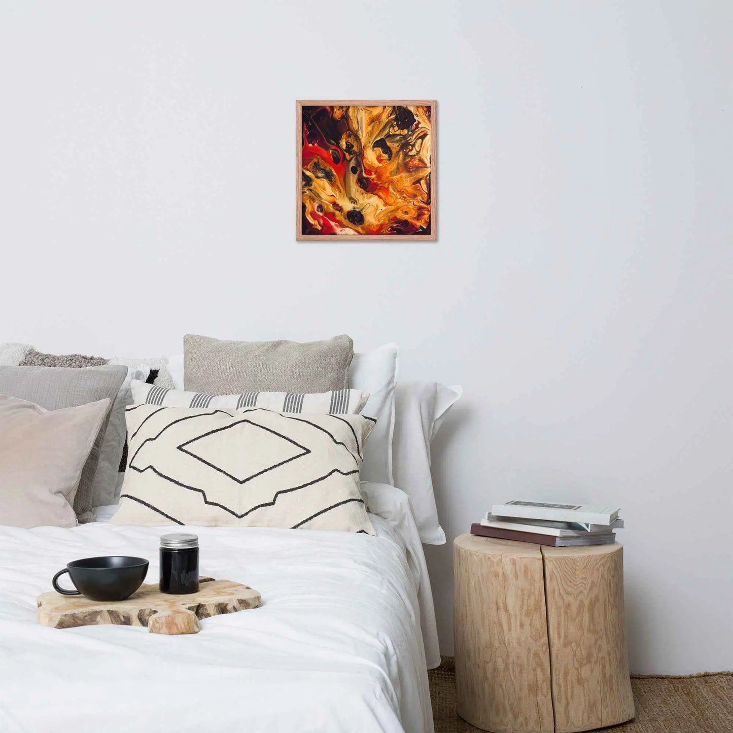 Framed Print - Laheeb (flame) - Fluid Red Black Fire
