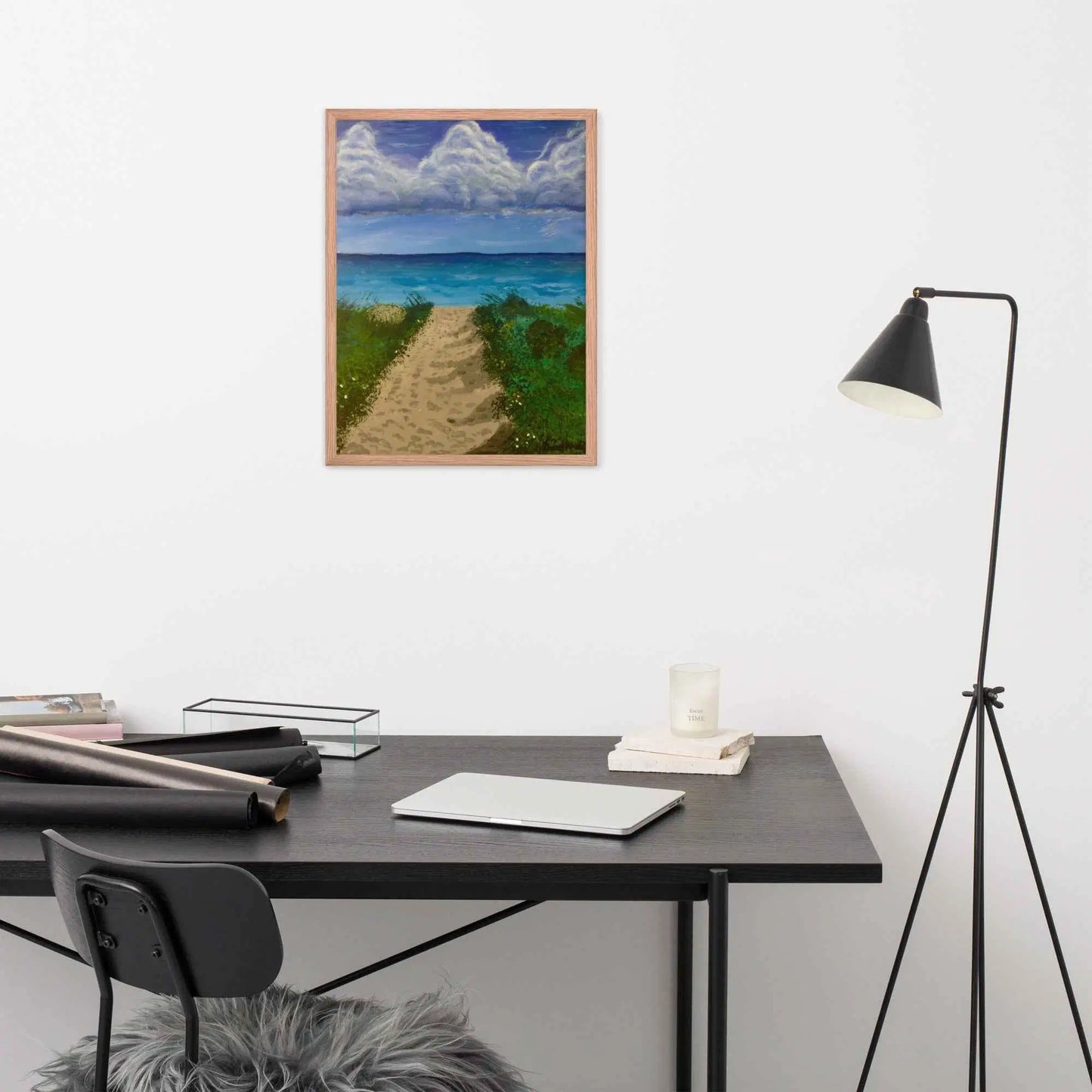 Framed Print - Edge of Calm - Coastal Pathway Seascape - Eman's Gallery