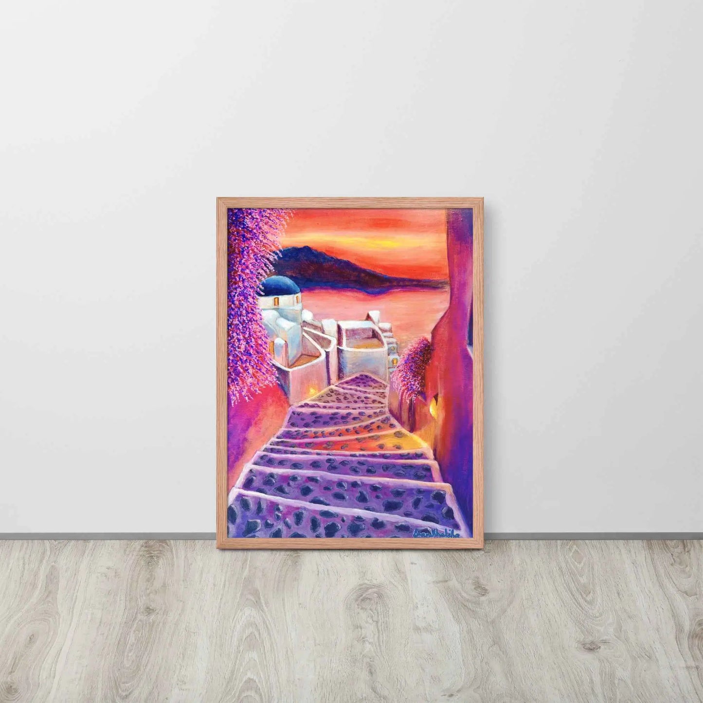 Framed Paper Print – Warm Embrace – Romantic Evening Landscape Art