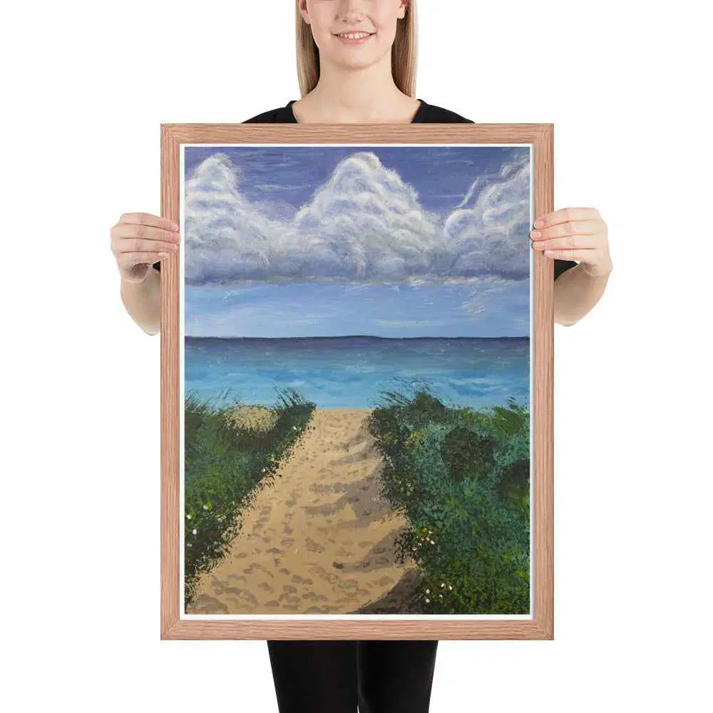 Framed Print - Edge of Calm - Coastal Pathway Seascape - Eman's Gallery