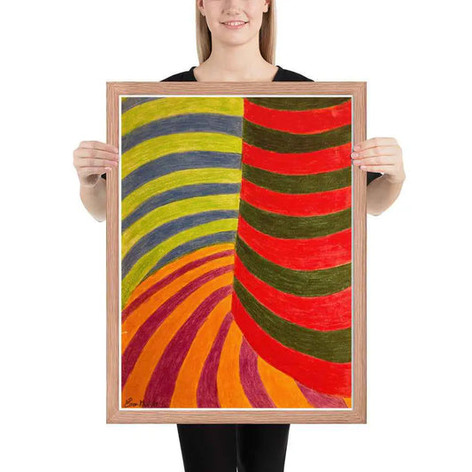 Framed Print - No Brake Zone - Op Art Geometric Motion