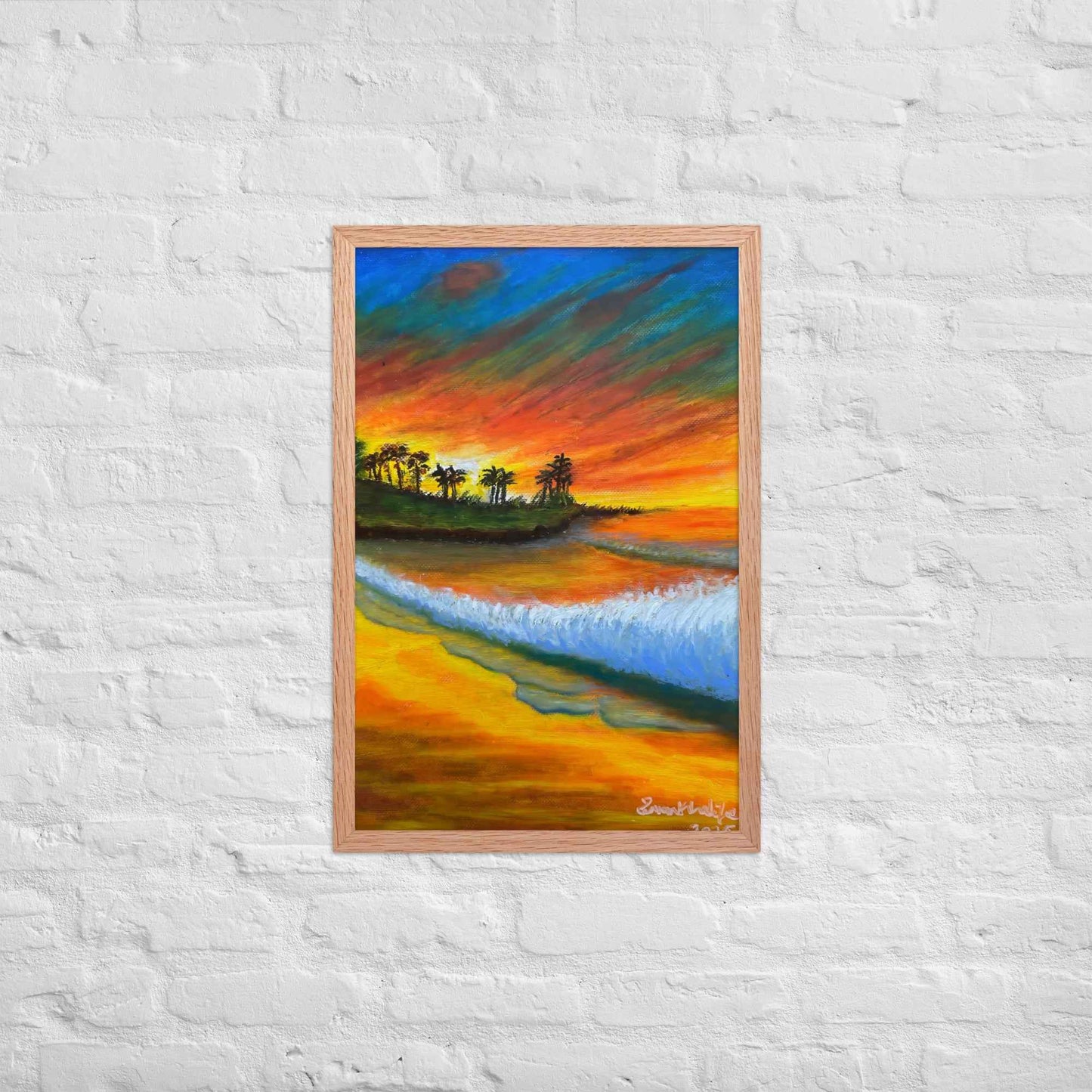 Framed Print - Day Blazed - Tropical Sunset Palm Tree