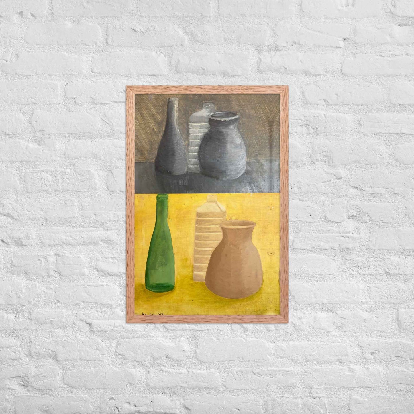 Framed Print - Skins - Dyptich Tonal Still Life Vessels