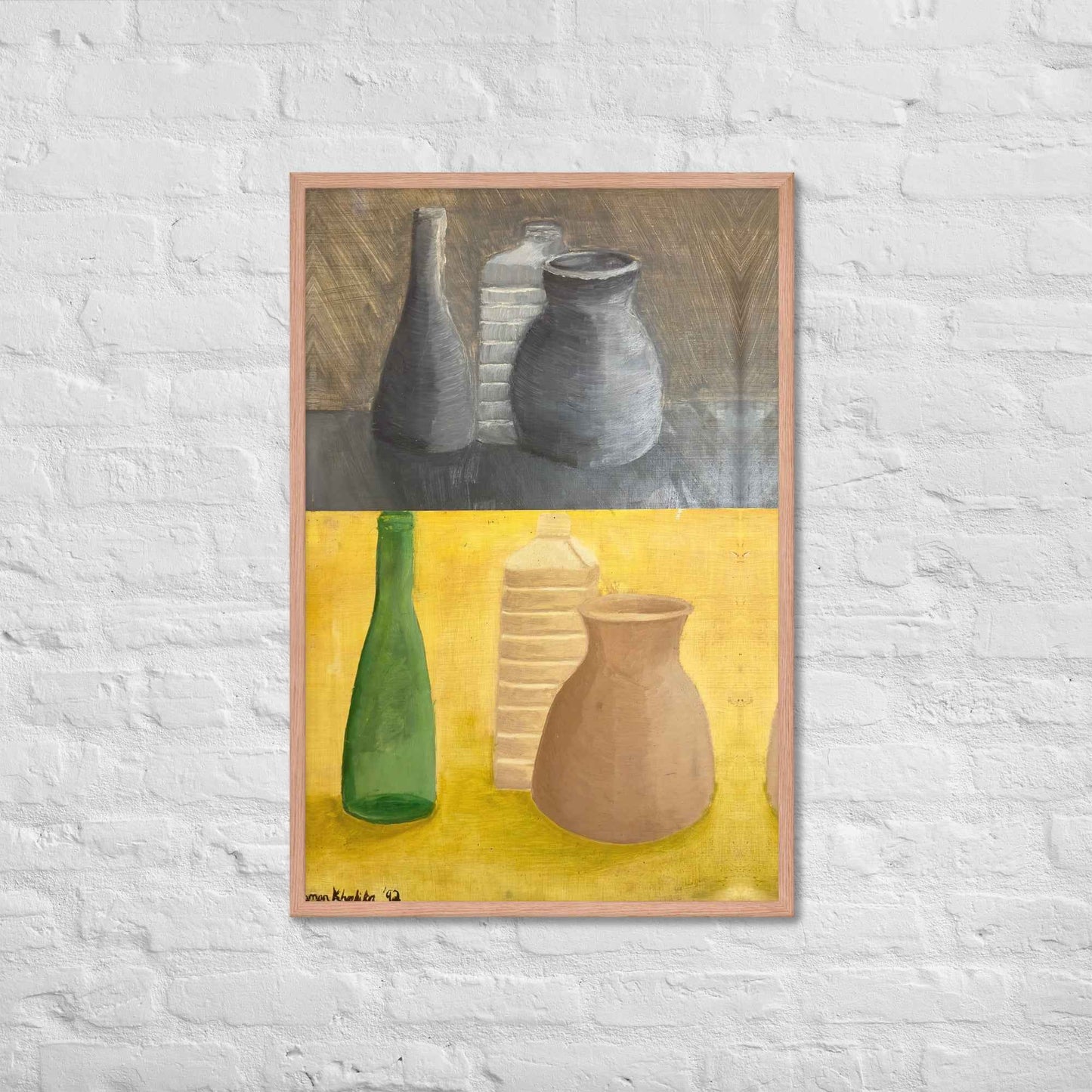 Framed Print - Skins - Dyptich Tonal Still Life Vessels