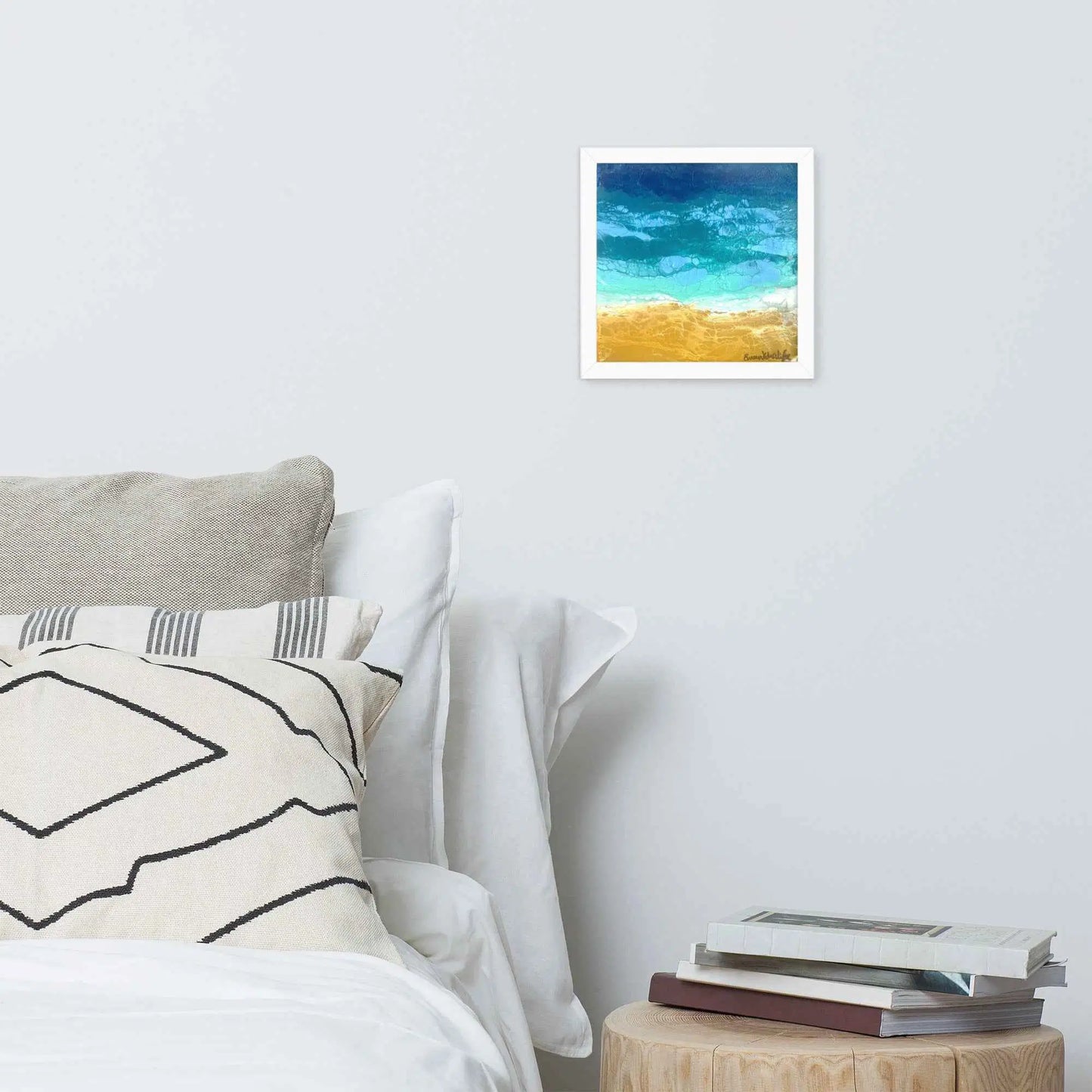 Framed Print - Mystic Sea - Fluid Abstract Ocean Gold Art