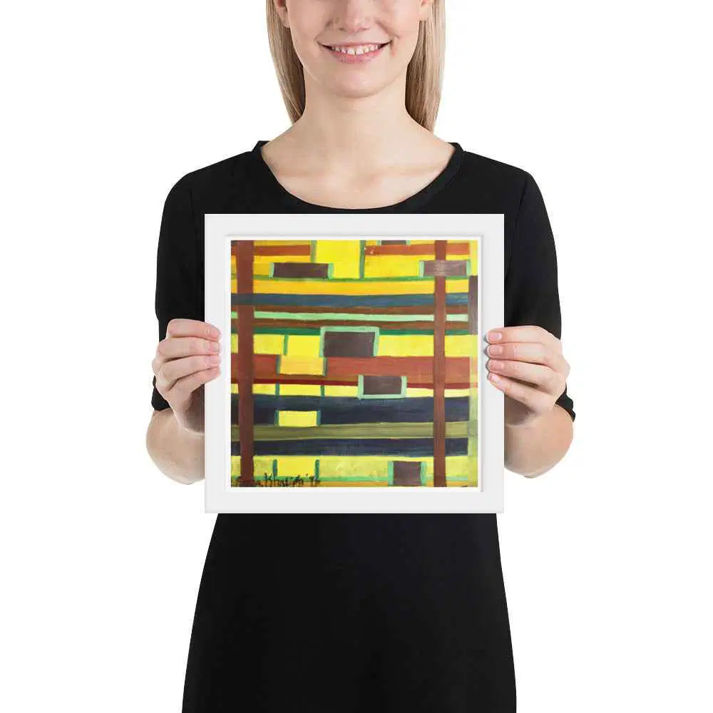 Framed Print - City in Grids - Geometric Abstract Urban