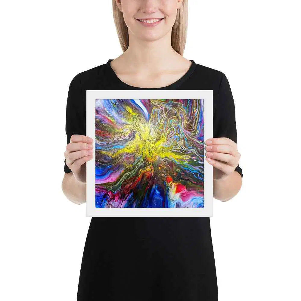 Framed Print - In The Beginning - Cosmic Gold Explosion