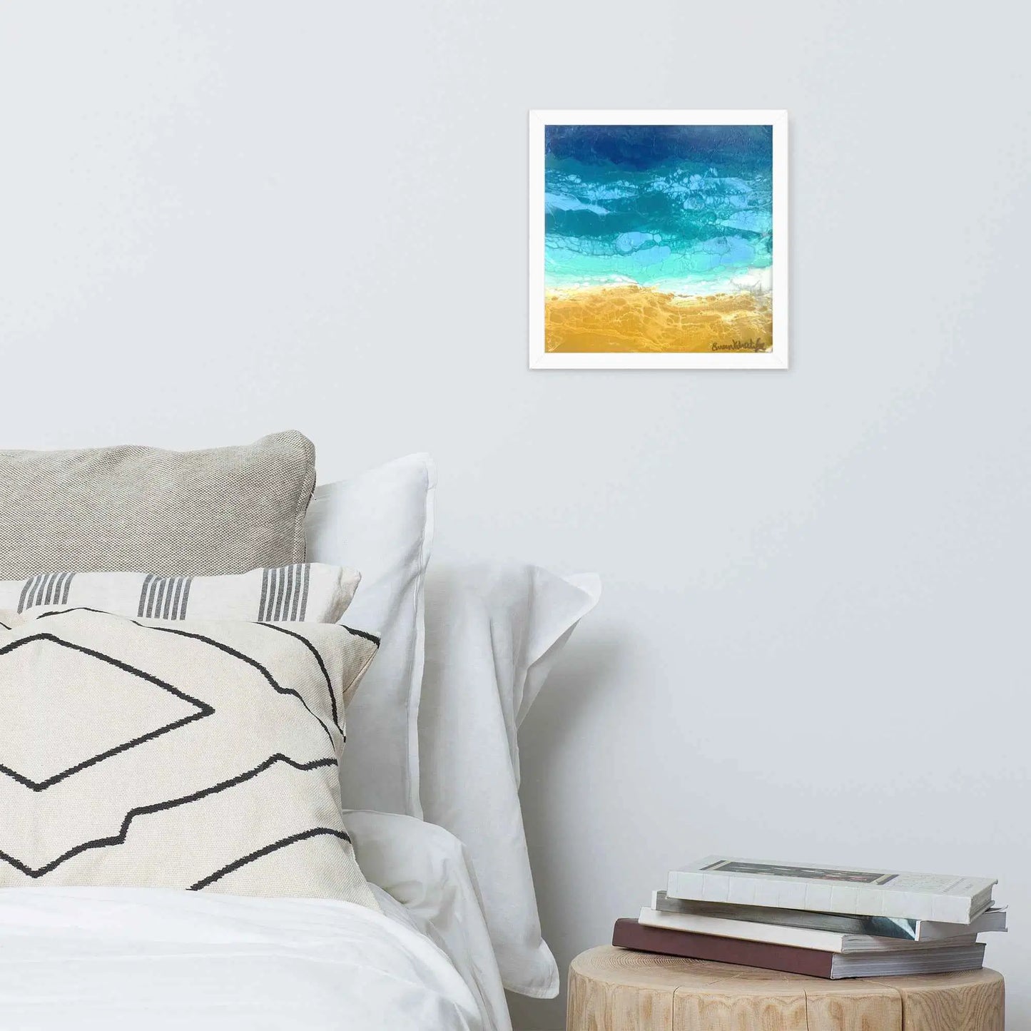 Framed Print - Mystic Sea - Fluid Abstract Ocean Gold Art