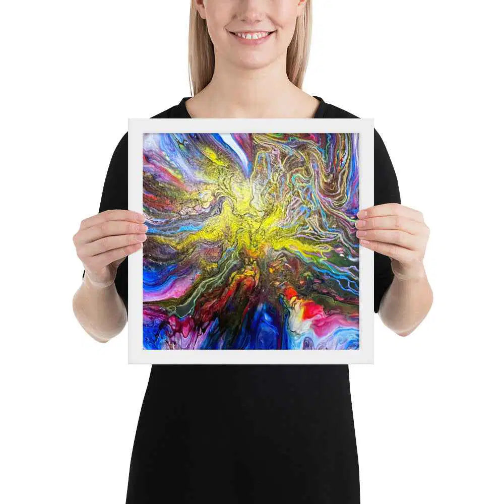 Framed Print - In The Beginning - Cosmic Gold Explosion