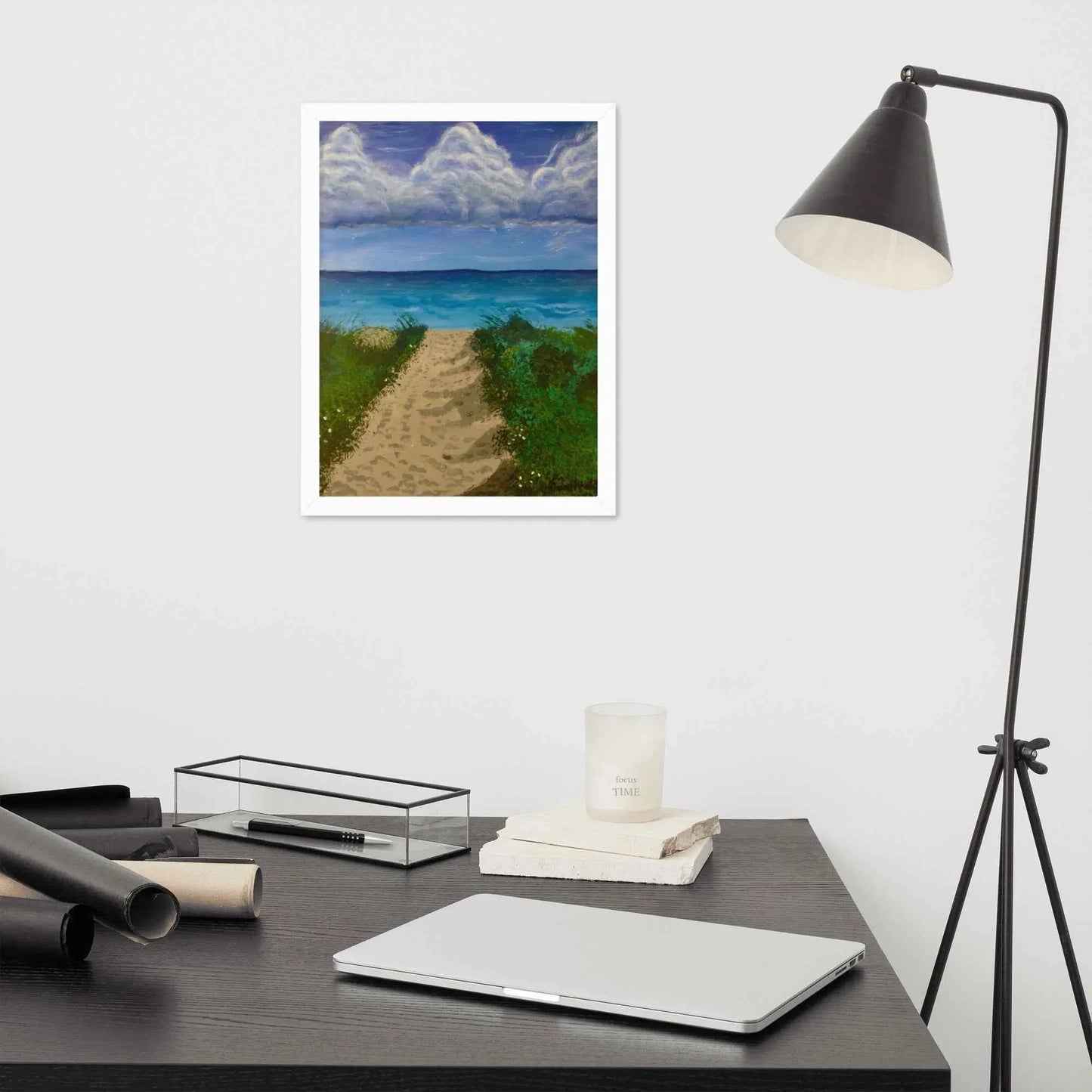 Framed Print - Edge of Calm - Coastal Pathway Seascape - Eman's Gallery