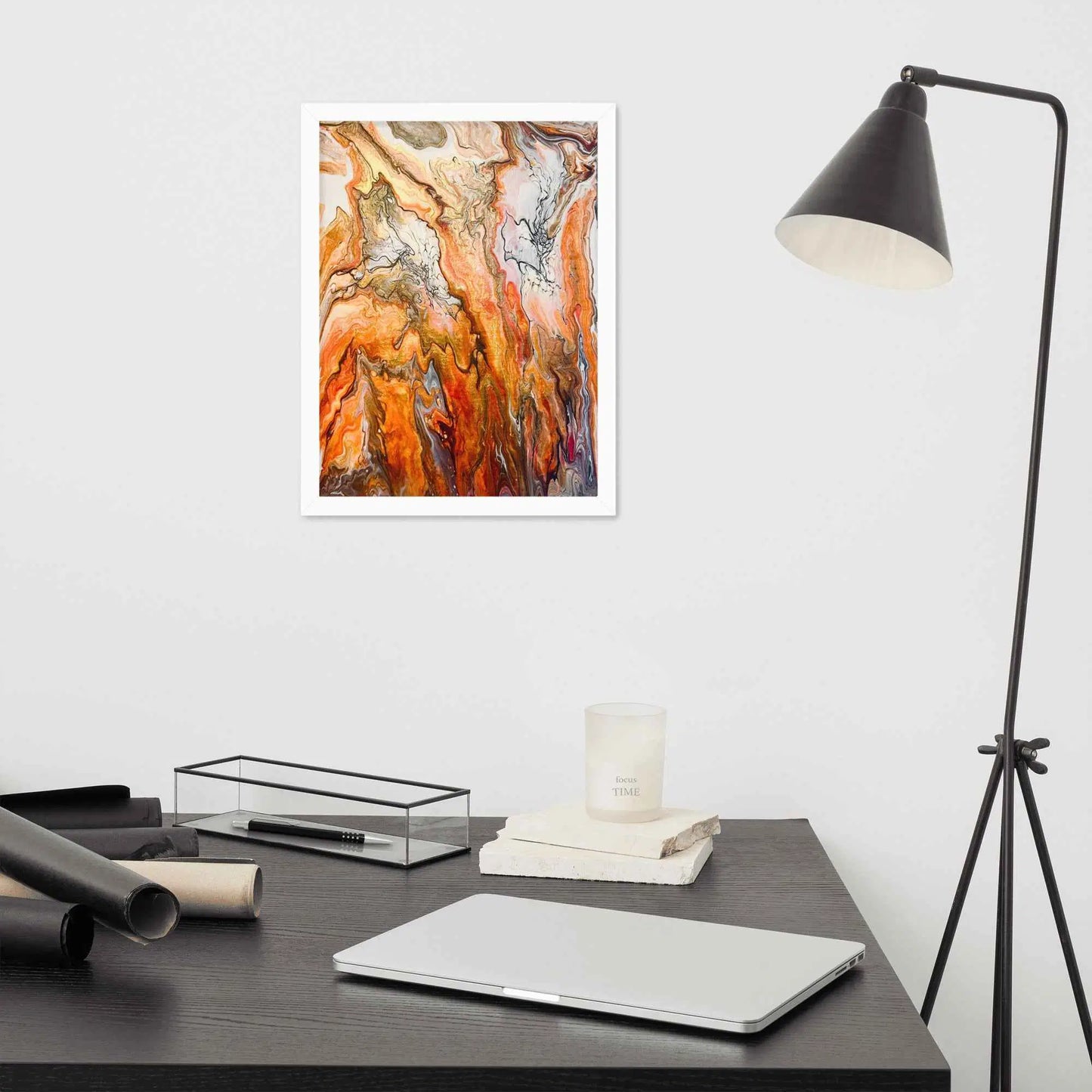 Framed Print - Canyon - Fluid Abstract Earth Tone Geo Art