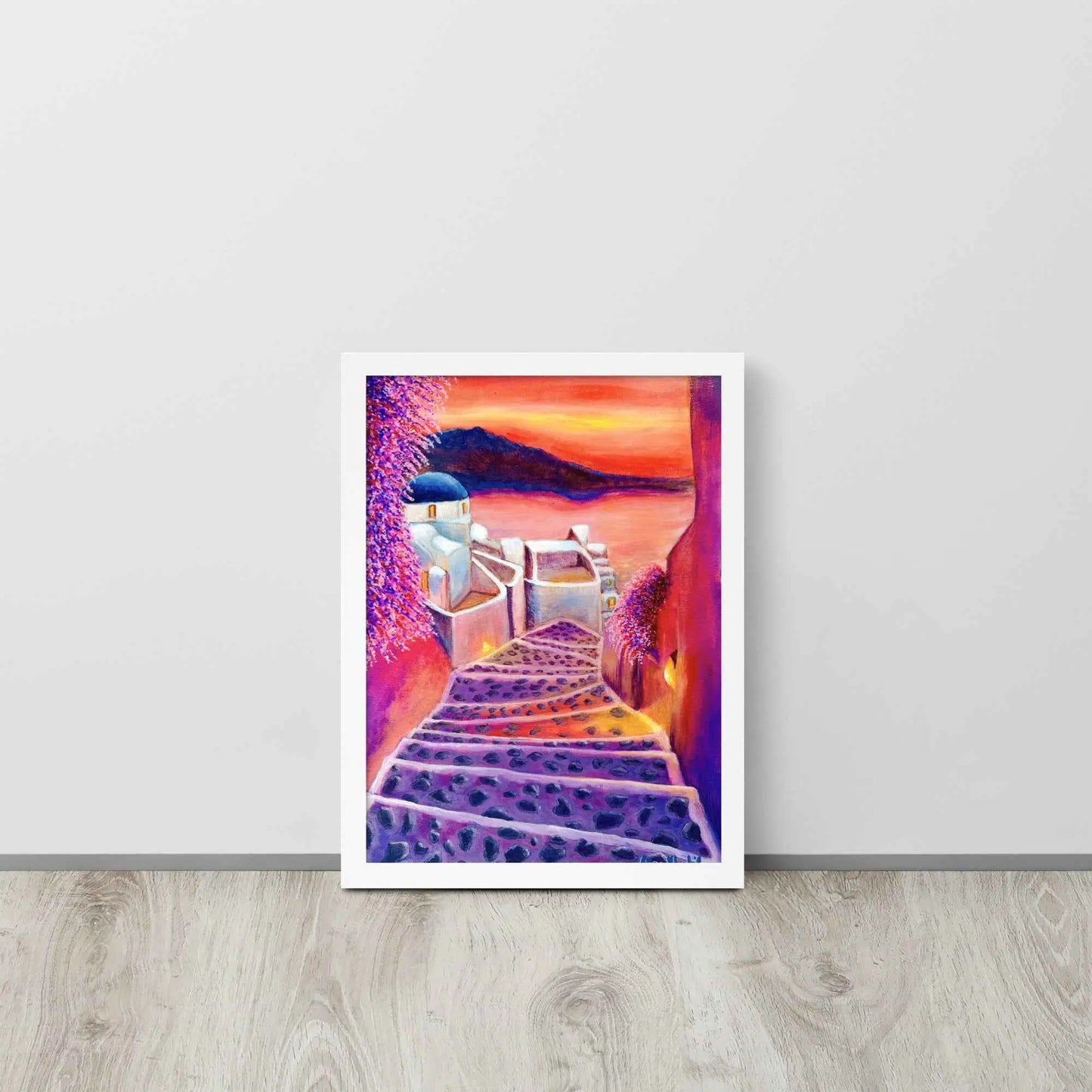 Framed Paper Print – Warm Embrace – Romantic Evening Landscape Art
