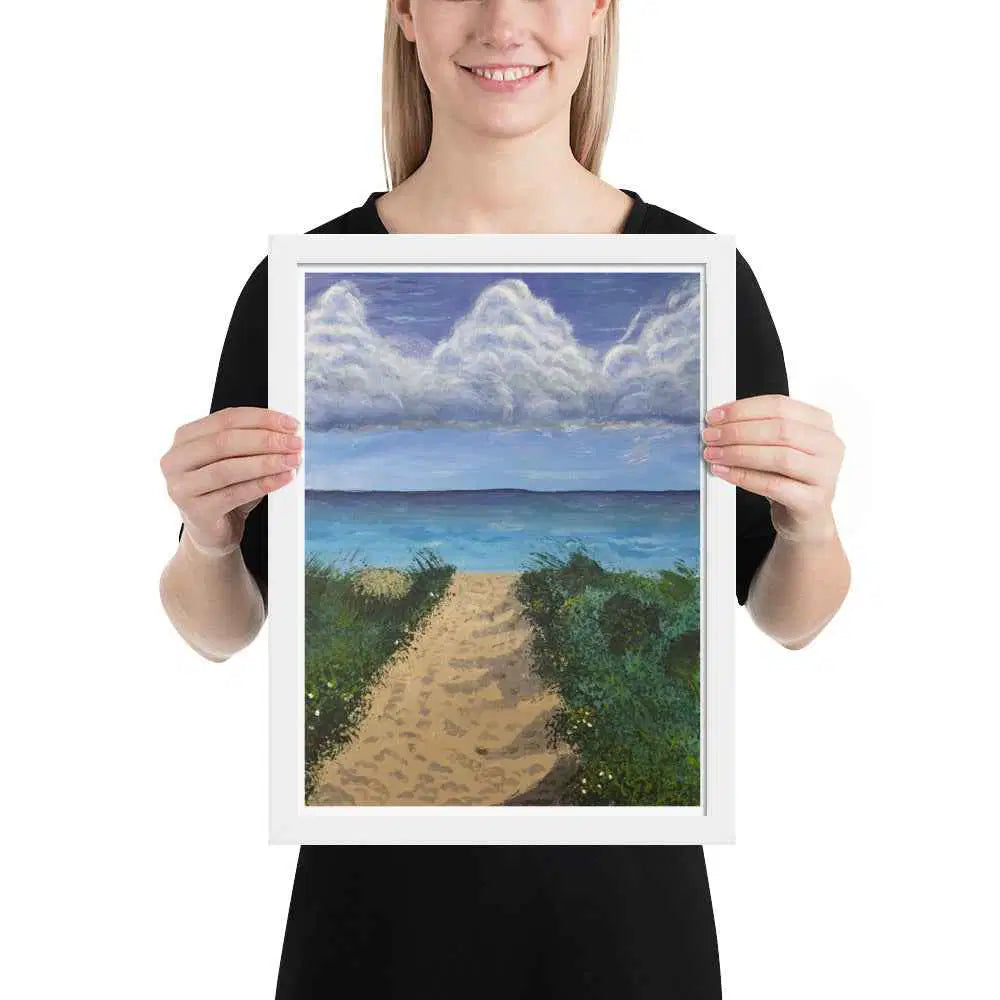 Framed Print - Edge of Calm - Coastal Pathway Seascape - Eman's Gallery