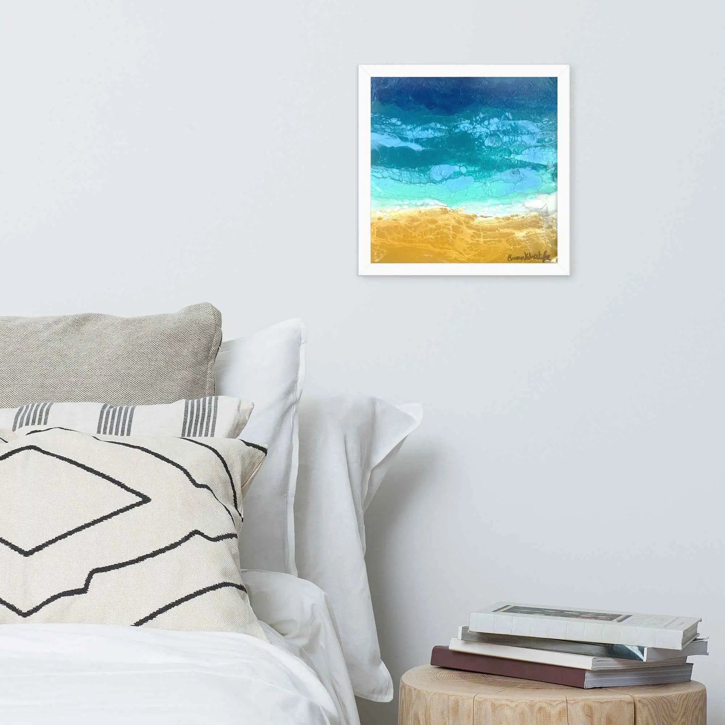 Framed Print - Mystic Sea - Fluid Abstract Ocean Gold Art