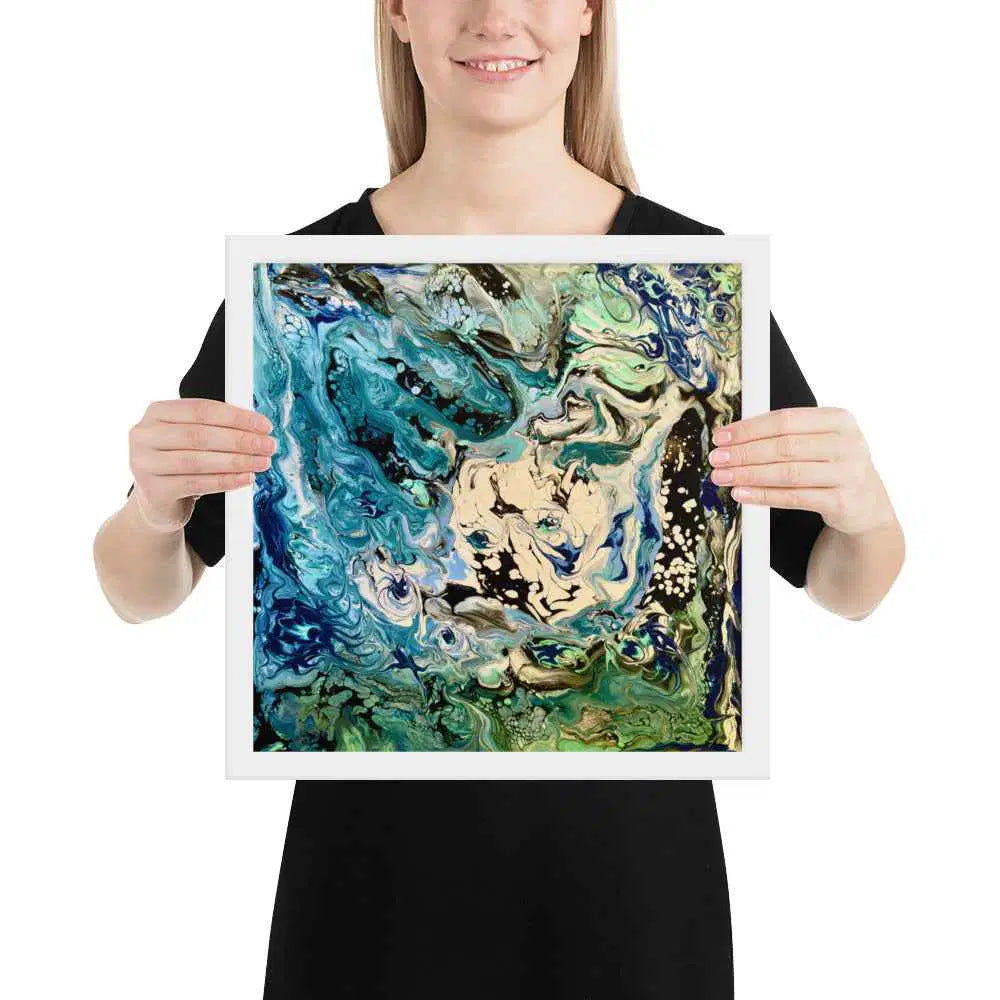 Framed Paper Print - Tectonic - Fluid Abstract Geologic Art