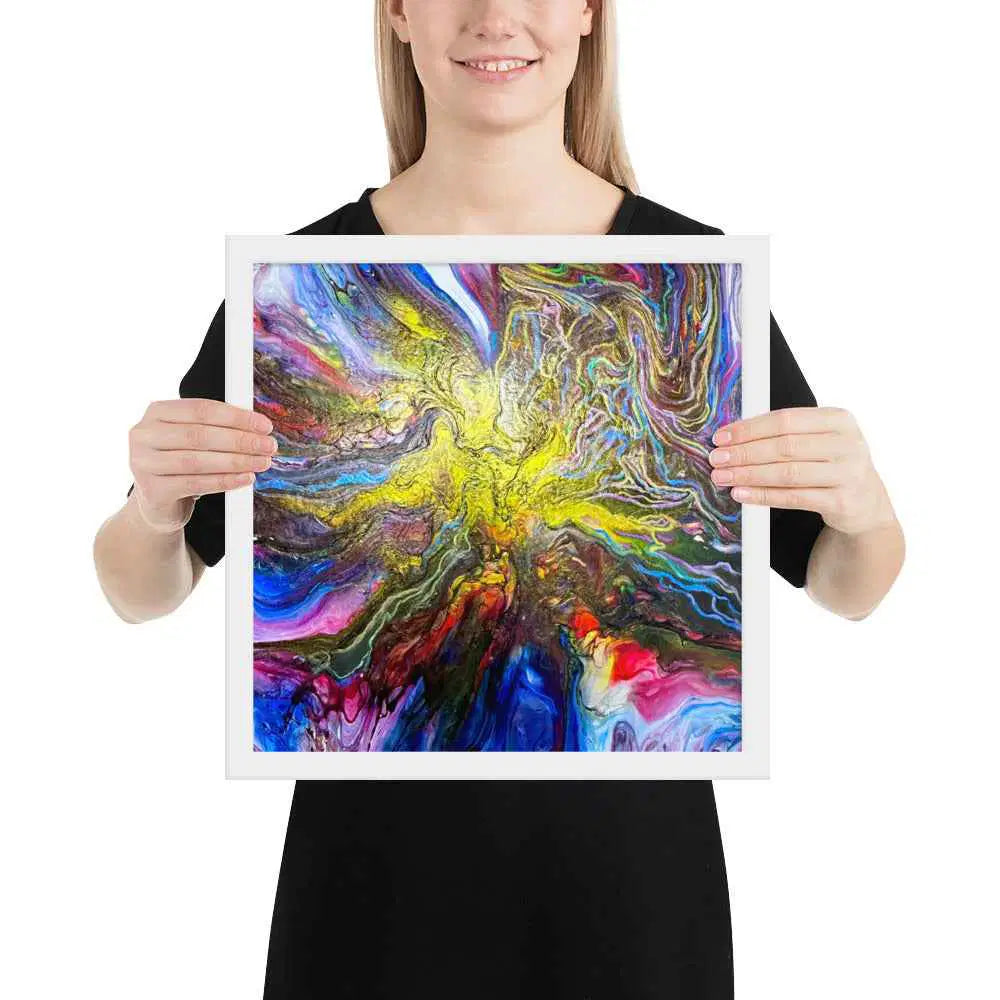 Framed Print - In The Beginning - Cosmic Gold Explosion
