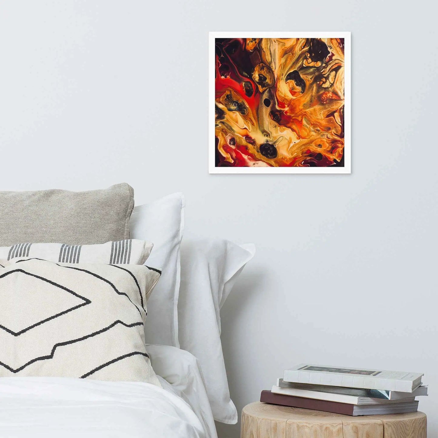 Framed Print - Laheeb (flame) - Fluid Red Black Fire