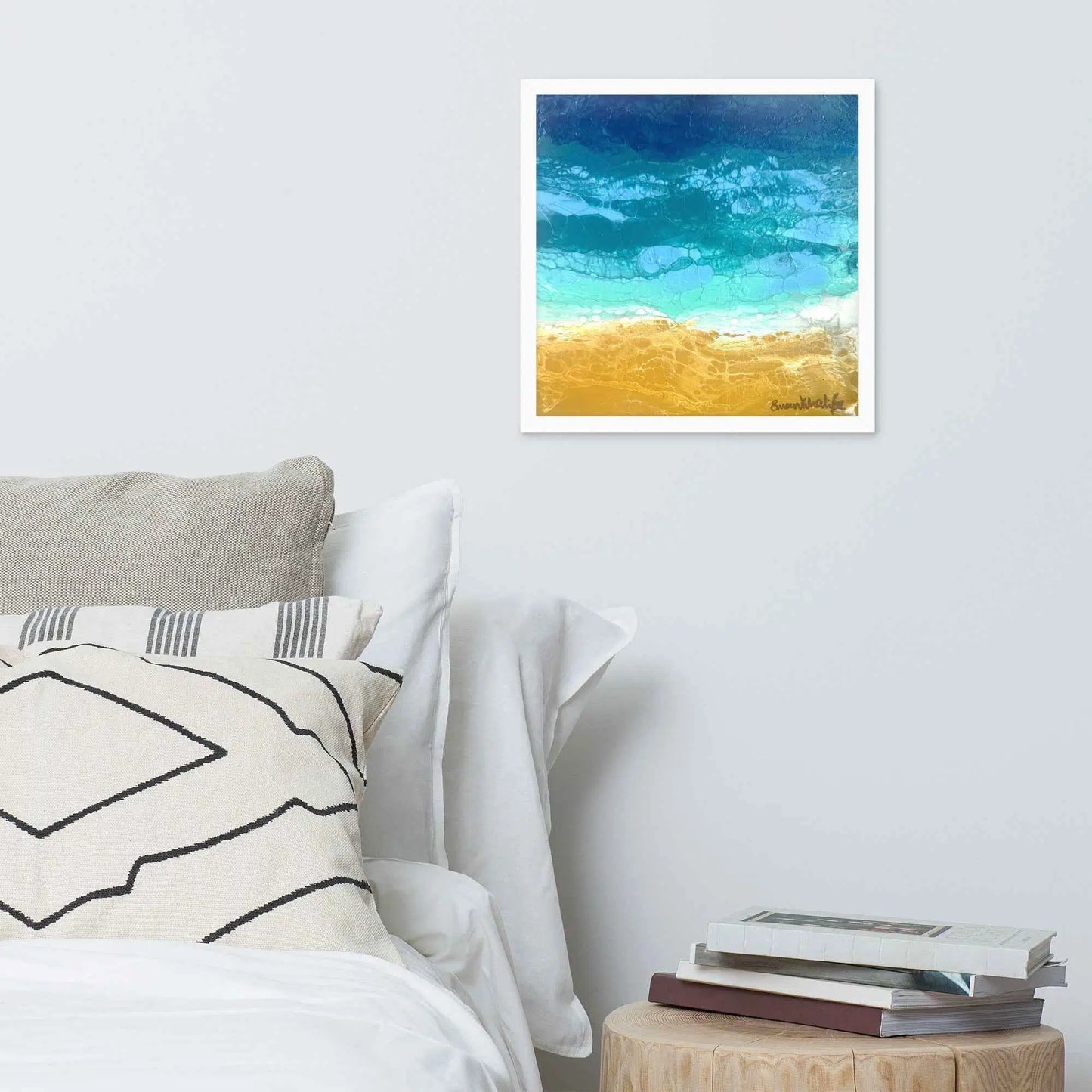Framed Print - Mystic Sea - Fluid Abstract Ocean Gold Art