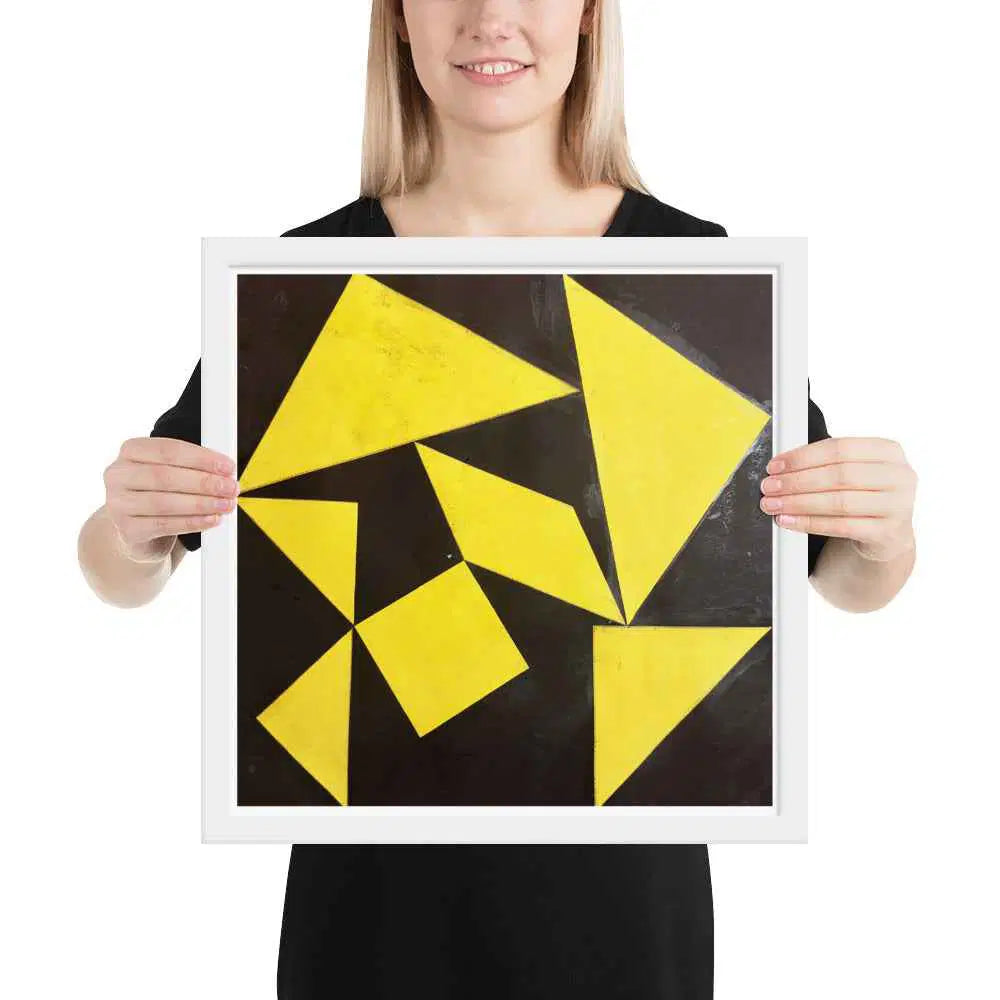 Framed Print - Golden Fracture - Geometric Minimalist