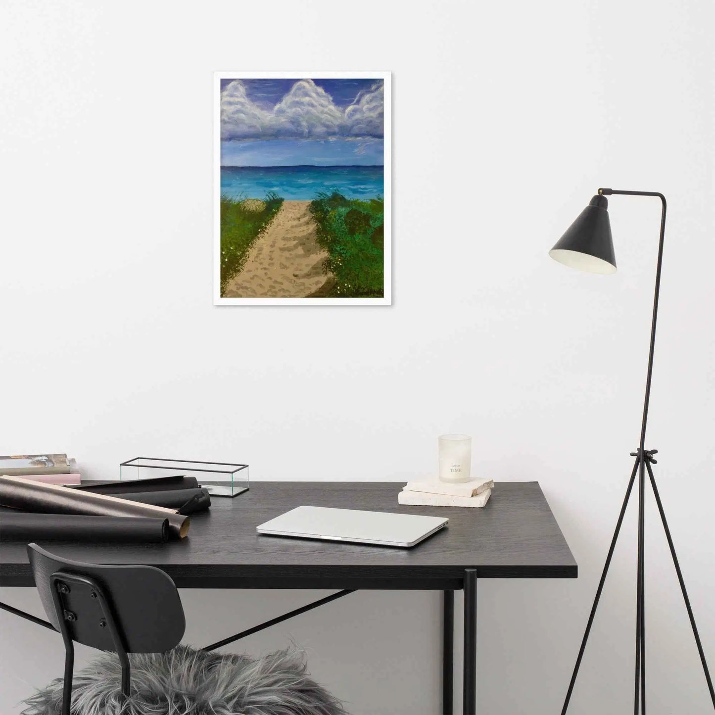 Framed Print - Edge of Calm - Coastal Pathway Seascape - Eman's Gallery
