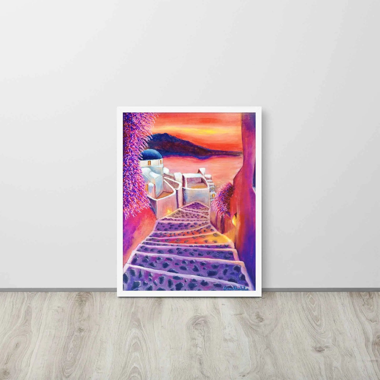 Framed Paper Print – Warm Embrace – Romantic Evening Landscape Art