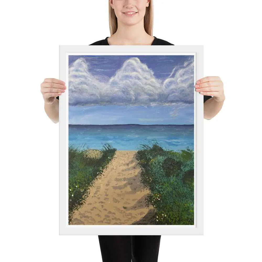 Framed Print - Edge of Calm - Coastal Pathway Seascape - Eman's Gallery