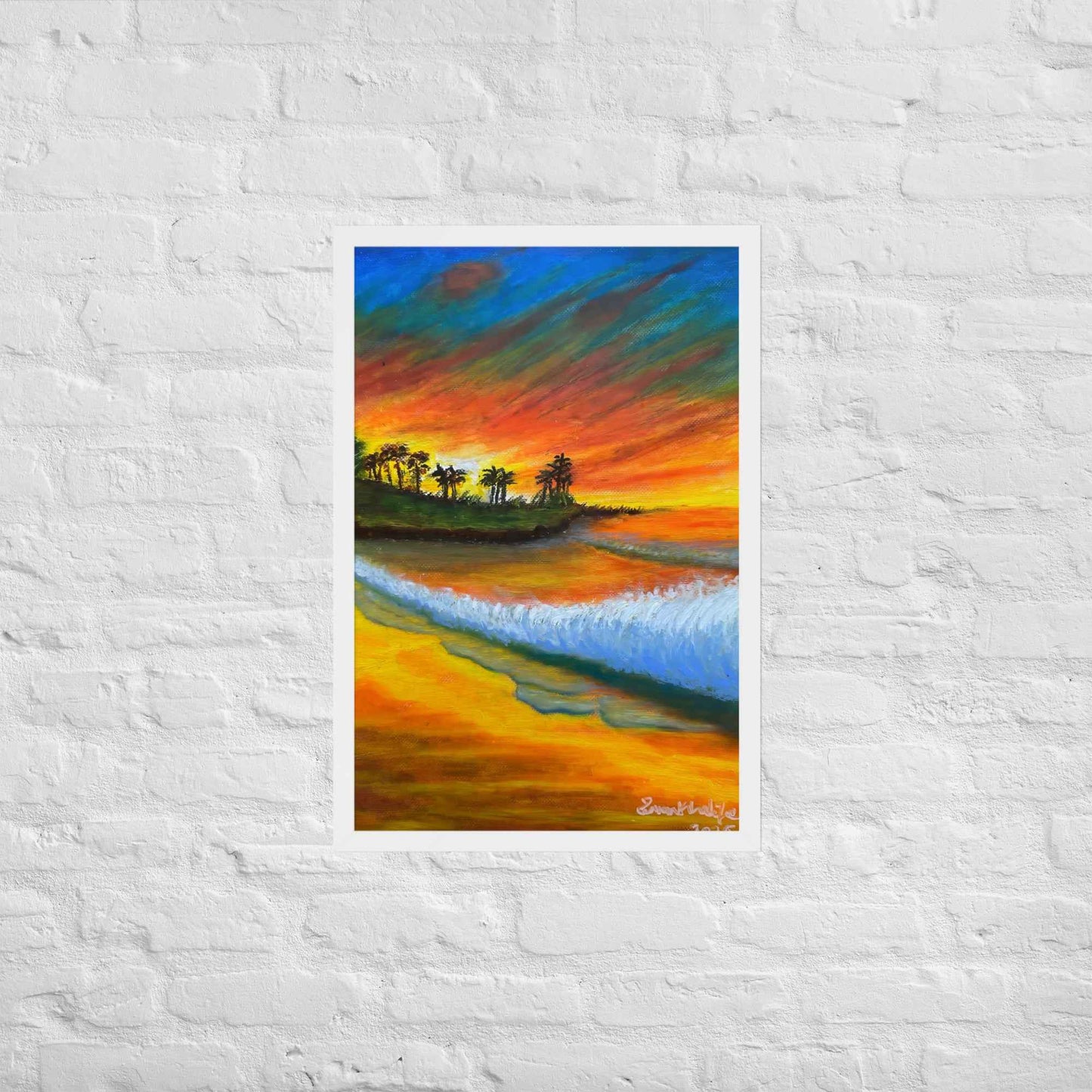 Framed Print - Day Blazed - Tropical Sunset Palm Tree