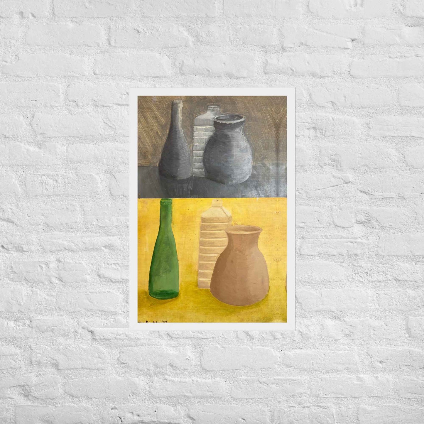 Framed Print - Skins - Dyptich Tonal Still Life Vessels