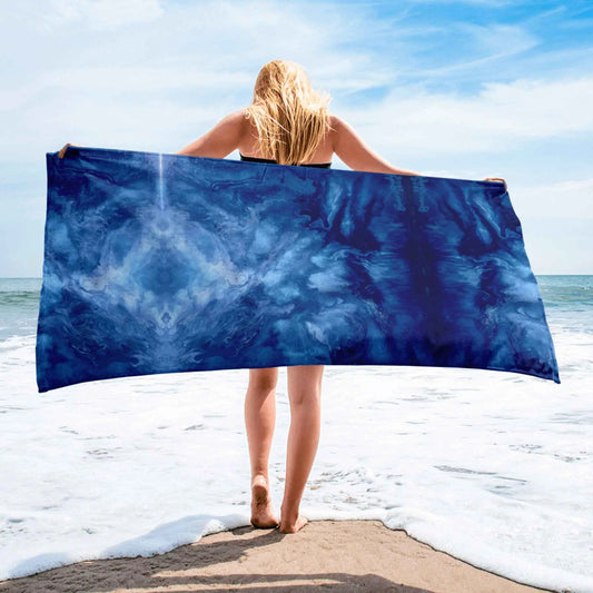 Towel - Thunder - Dramatic Blue Storm Cloud Dramatic Art
