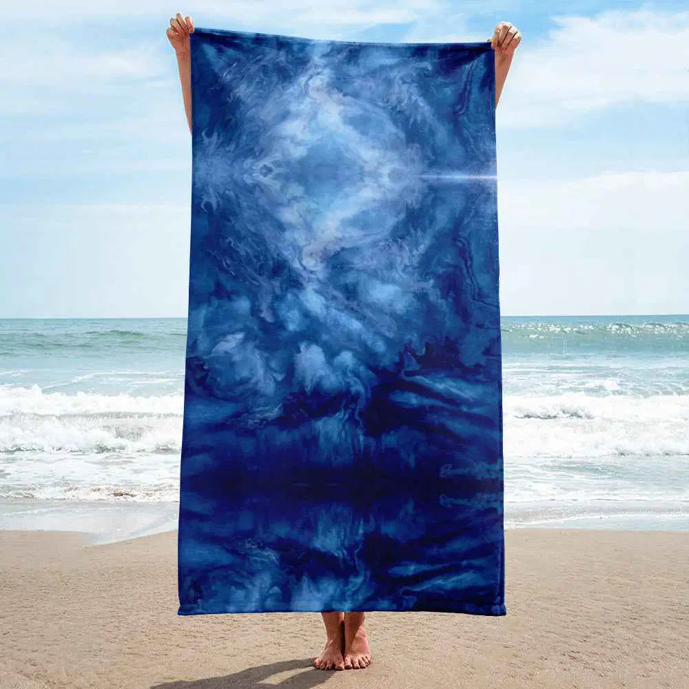 Towel - Thunder - Dramatic Blue Storm Cloud Dramatic Art