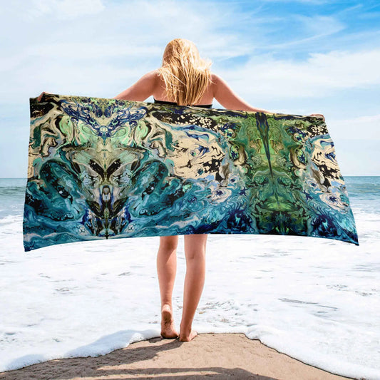 Beach Towel - Tectonic - Fluid Abstract Geologic Art