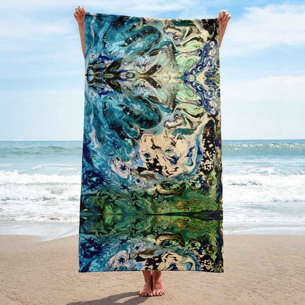 Beach Towel - Tectonic - Fluid Abstract Geologic Art