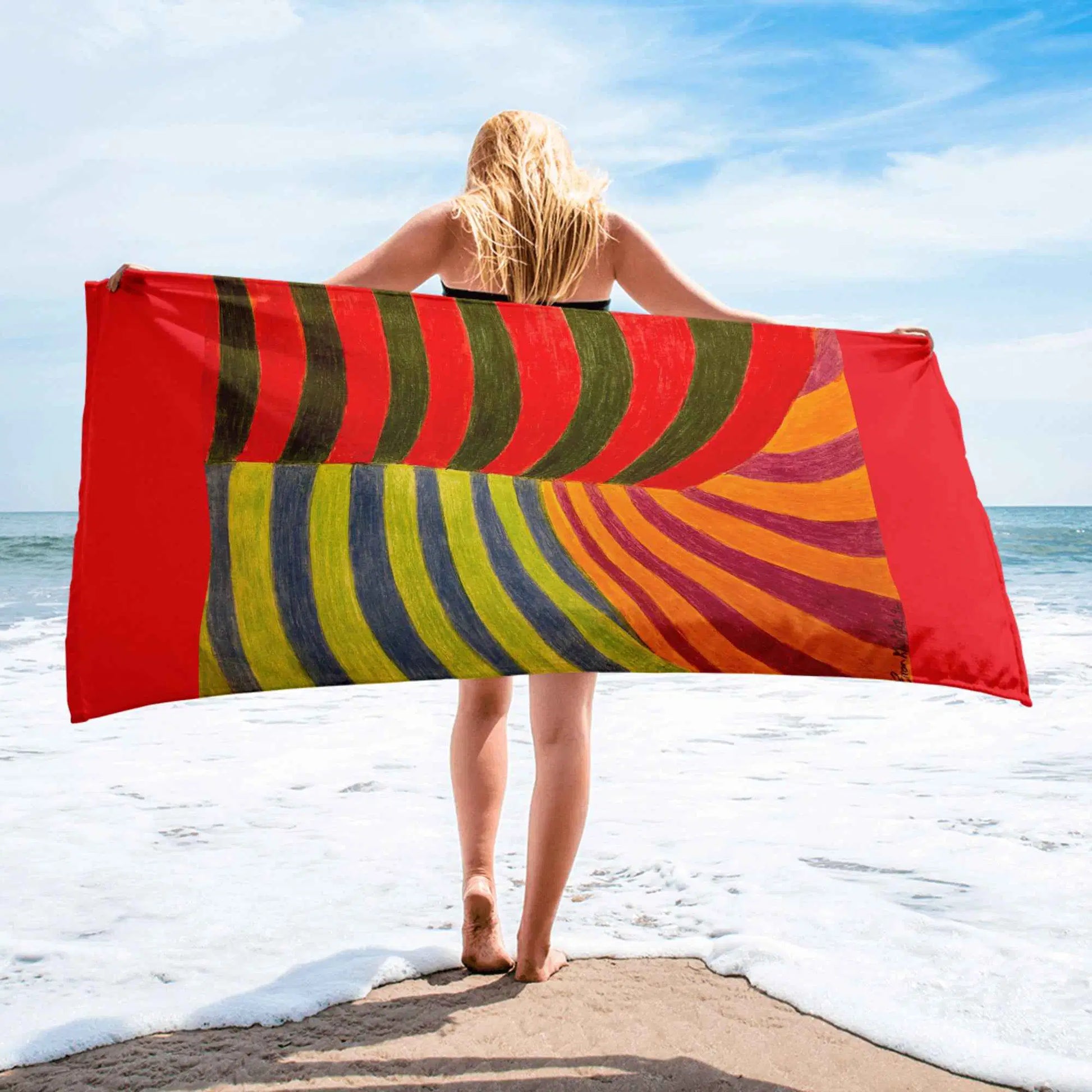Towel - No Brake Zone - Op Art Geometric Motion