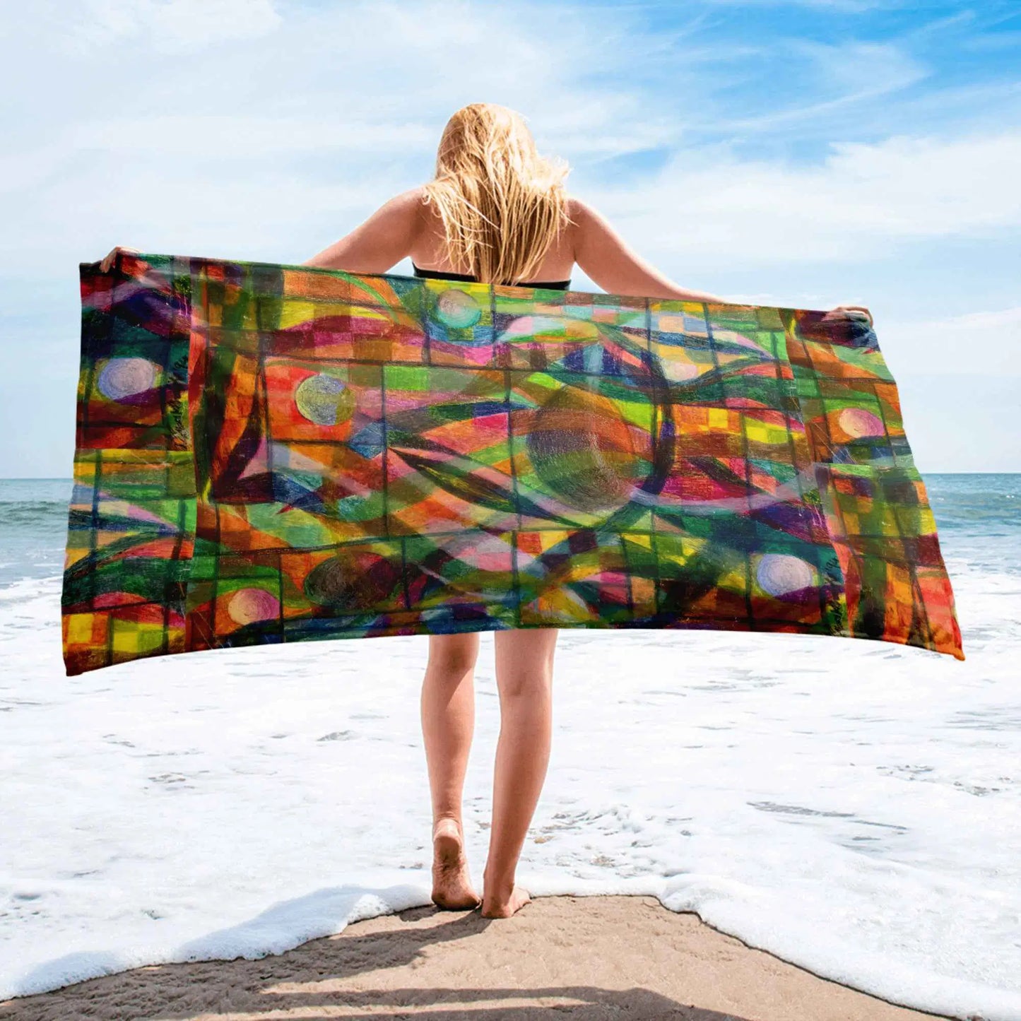 Towel - Organic Life - Abstract Colorful Geometric Art
