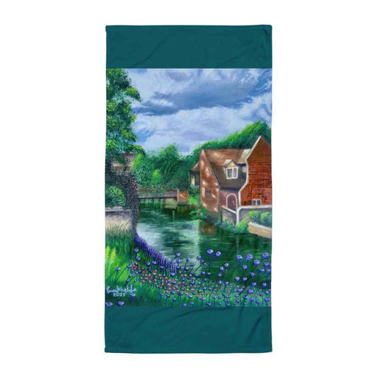 Towel - River Melody - Impressionist Landscape Art