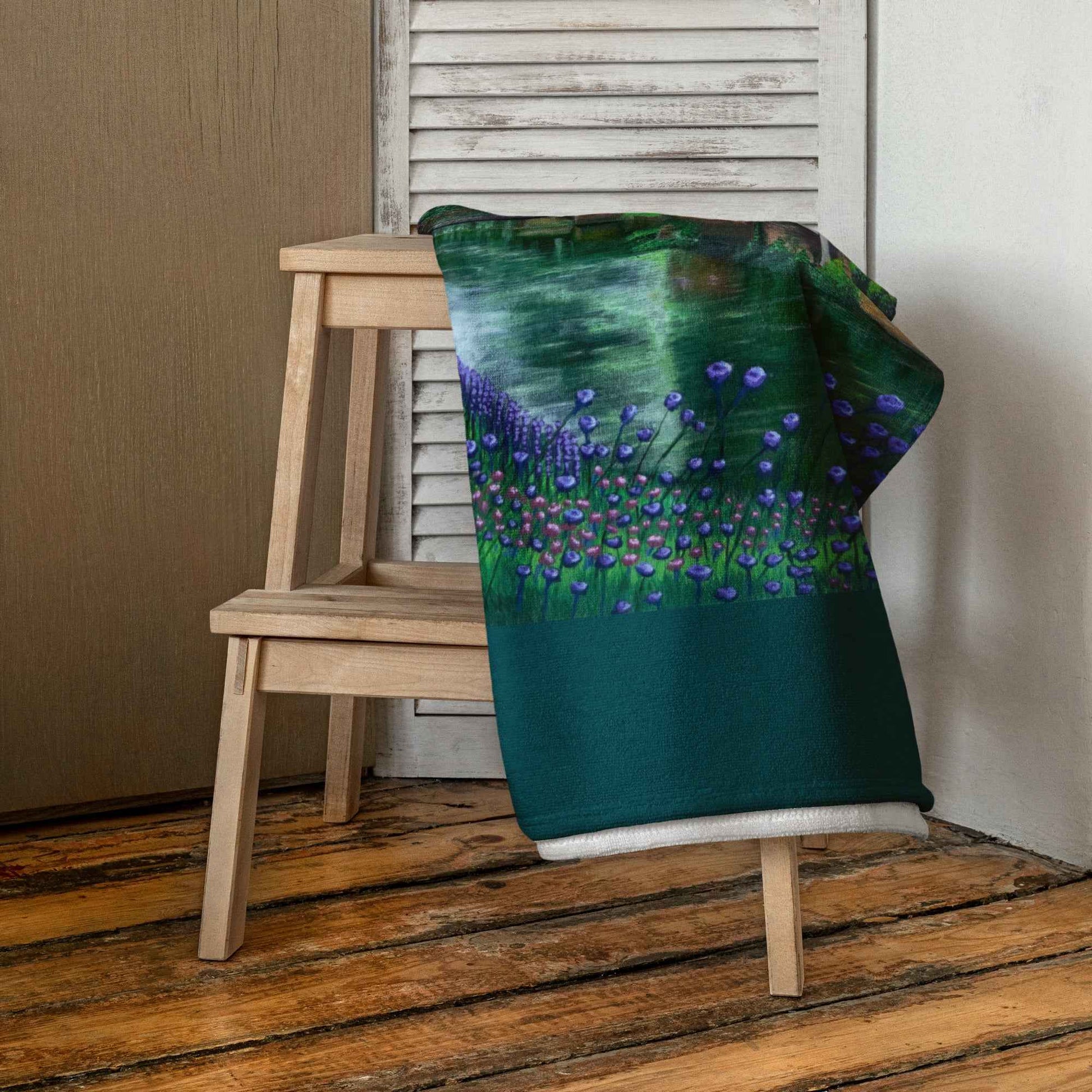 Towel - River Melody - Impressionist Landscape Art