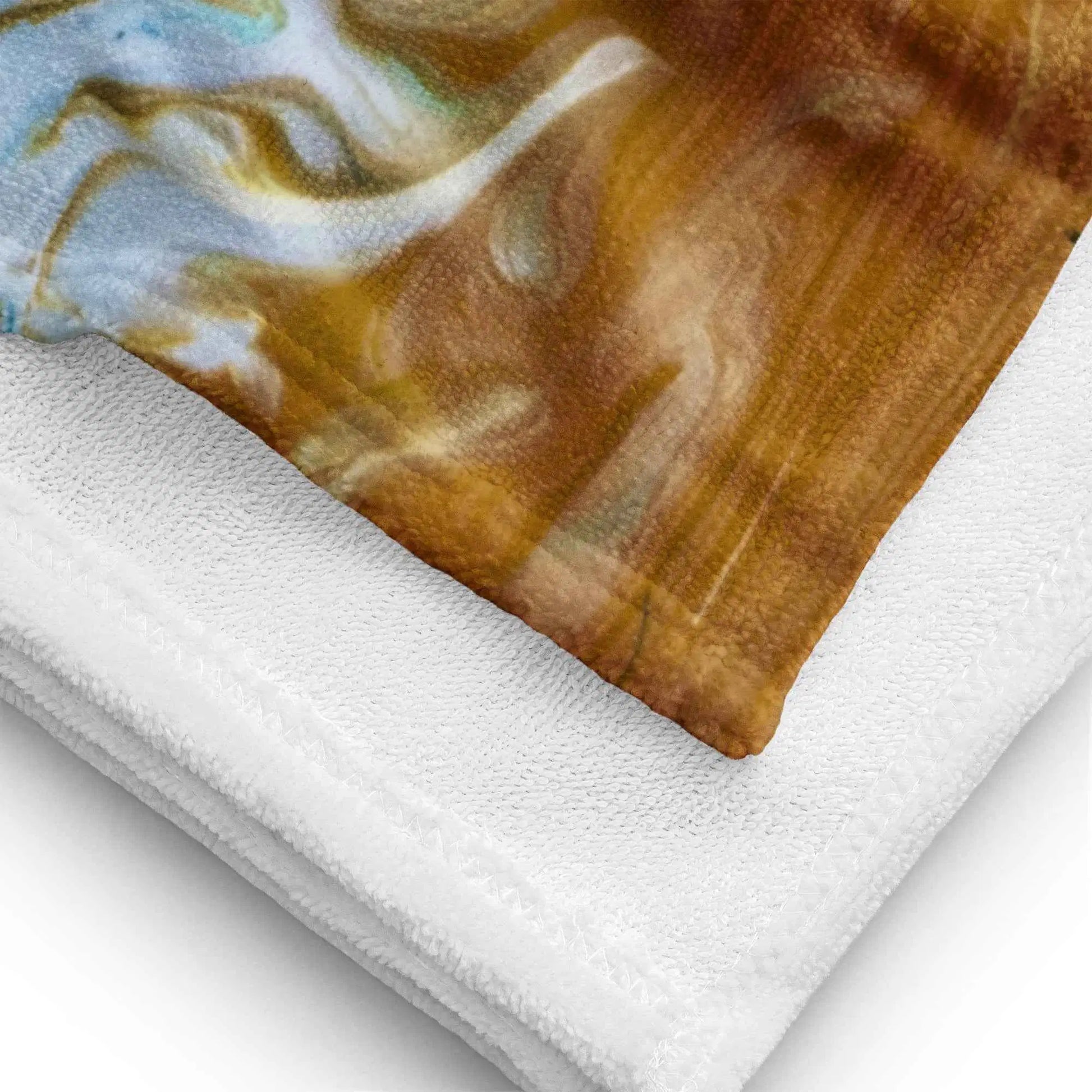 Beach Towel - Good Tidings - Fluid Blue Gold Ocean
