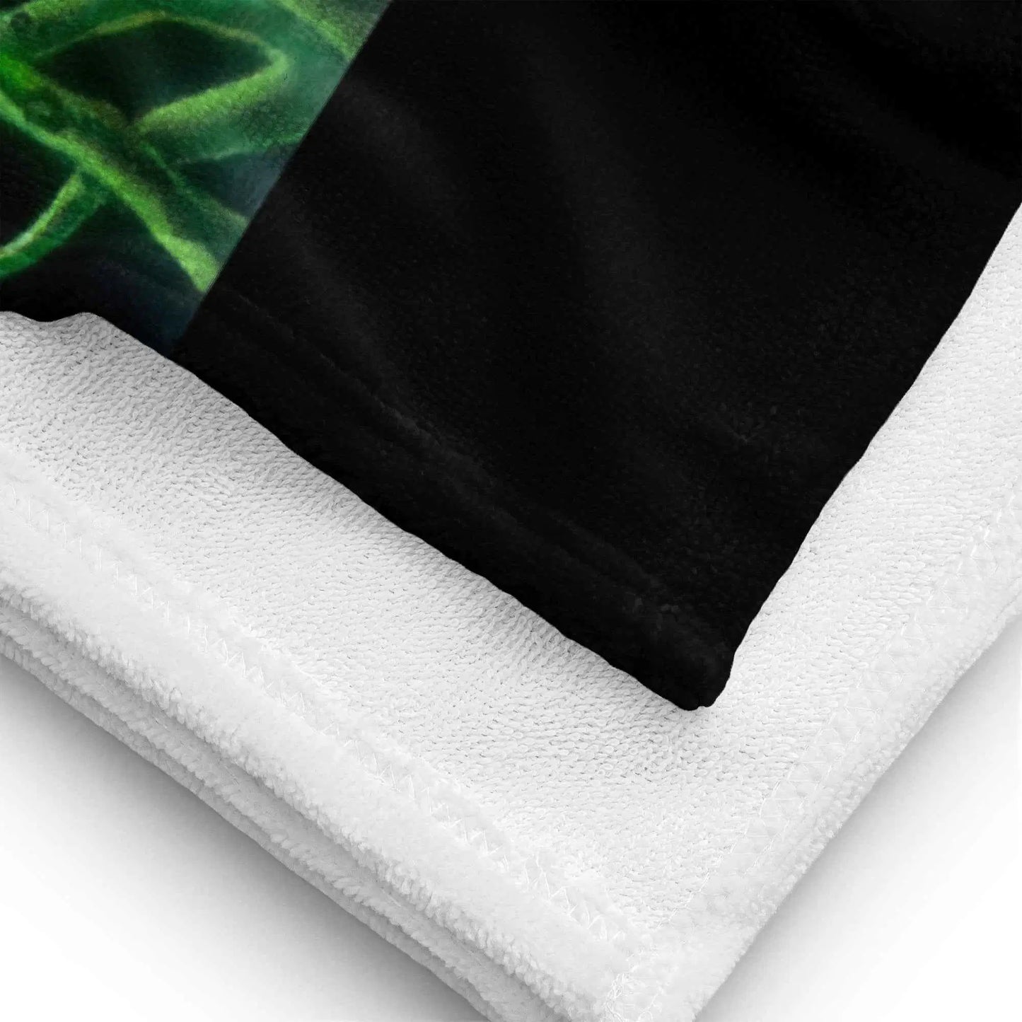 Towel - Desire - Pink Lily Floral Realism on Black
