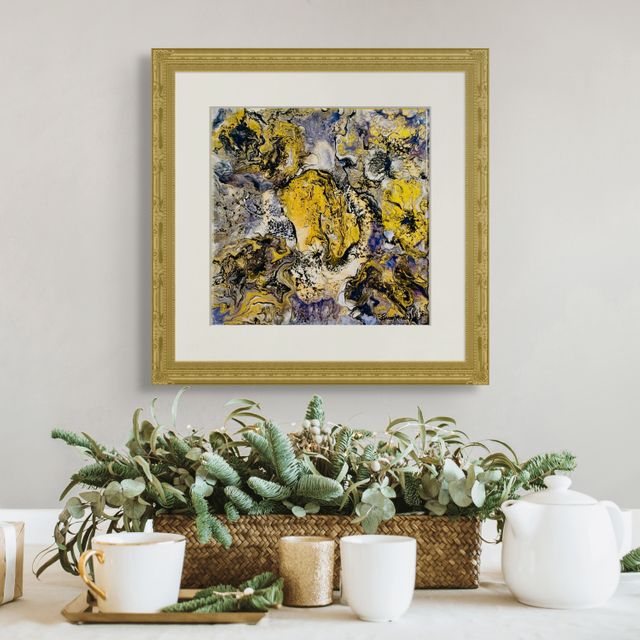 Unbridled Horse – Framed Original Gold Abstract Horse Painting