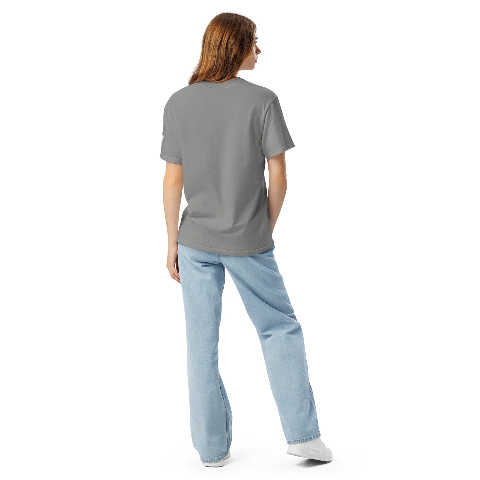 Graphic sweatshirt printed with storm‑blue acrylic pour from ‘Thunder’