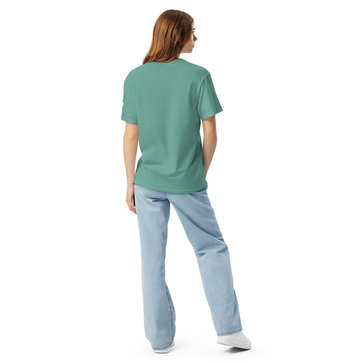 Graphic sweatshirt printed with storm‑blue acrylic pour from ‘Thunder’