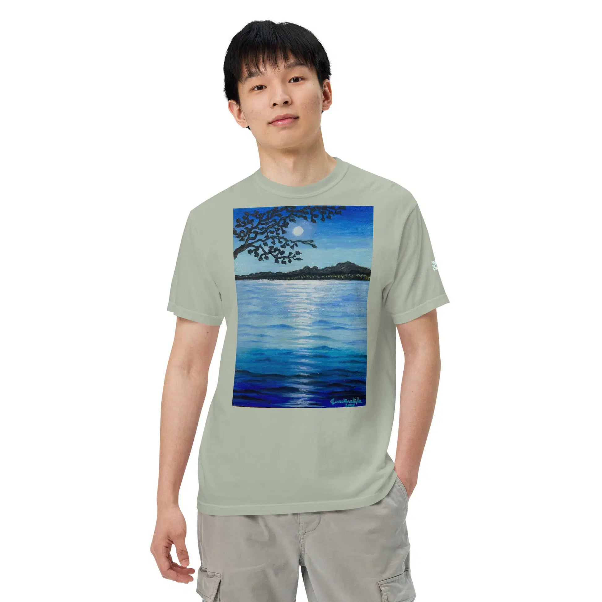 Unisex T-Shirt - Nocturned - Tonalism Moonlit Night Scene - Eman's Gallery