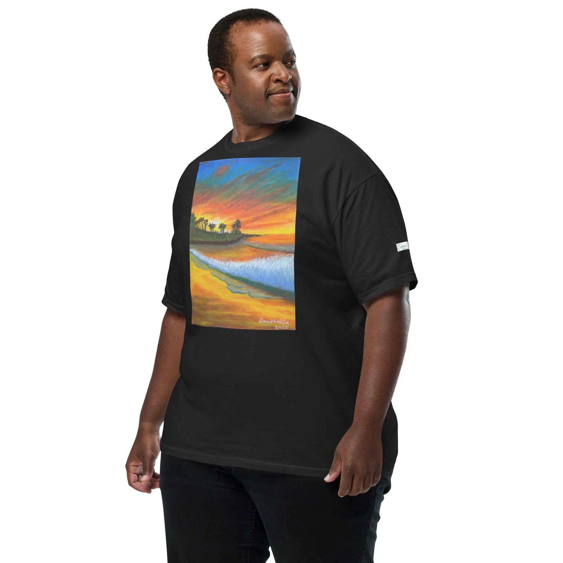 Unisex T-Shirt - Day Blazed - Tropical Sunset Palm Tree Art