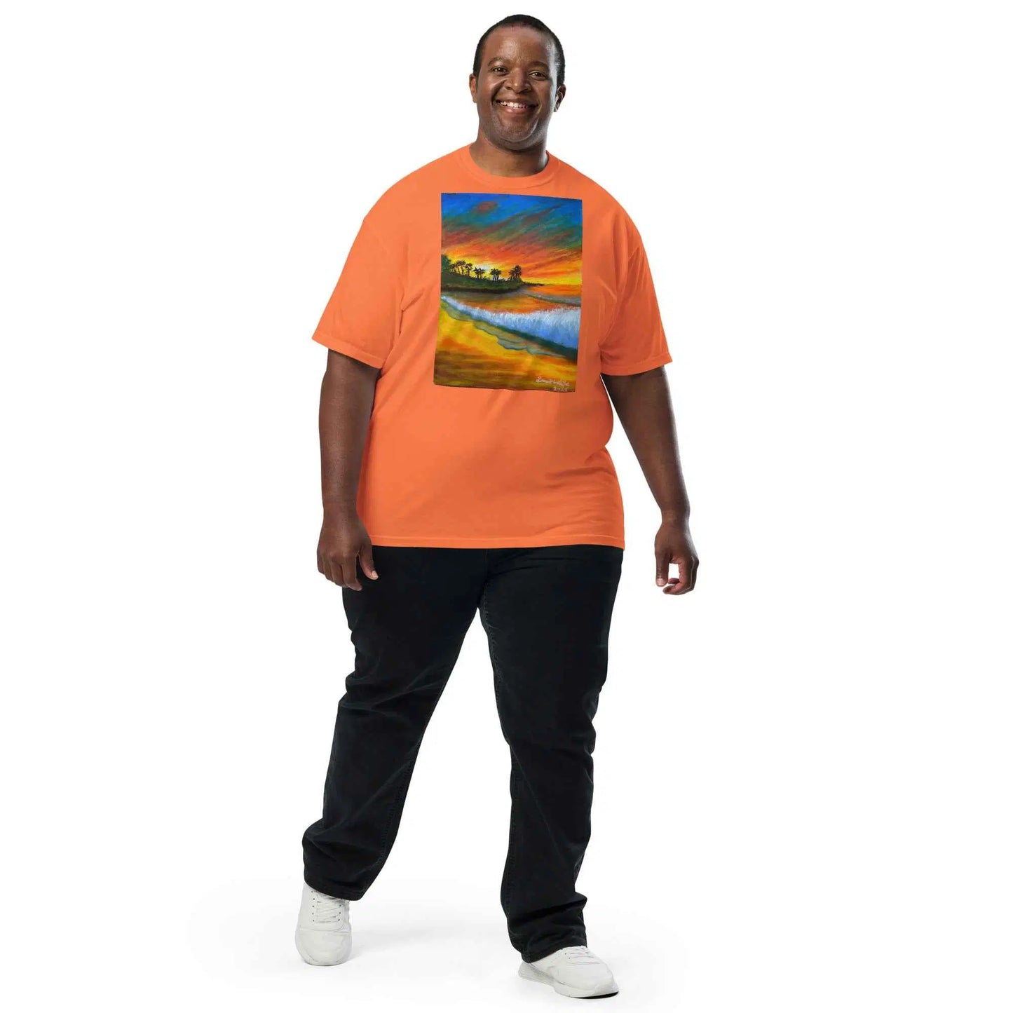 Unisex T-Shirt - Day Blazed - Tropical Sunset Palm Tree Art